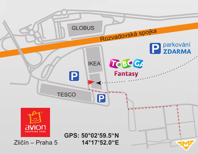 Mapa Jak do Toboga Fantasy Praha